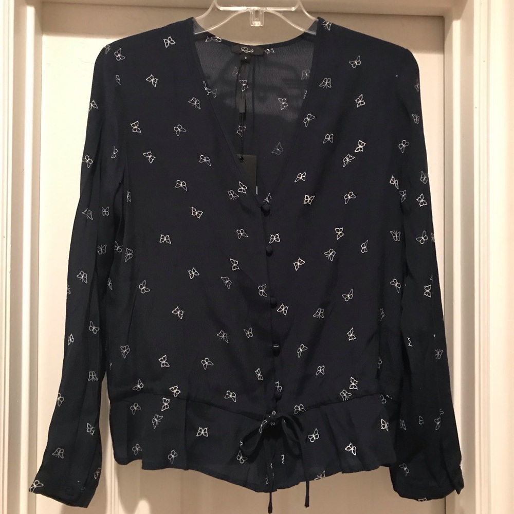 NWT Rails Beaux Butterfly Print Top in Navy Sz S - Picture 2 of 8